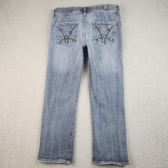 Kut from the Kloth Blue Jeans Cropped Low Rise Straight Leg Denim Size 8 Pants - Picture 2 of 10